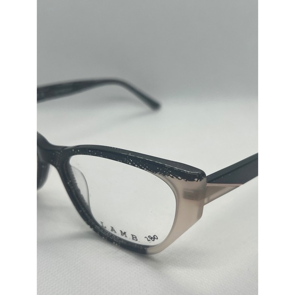 L.A.M.B. LA116 Designer Eyeglasses Frames Cat Eye Black & Beige - Picture 1 of 4